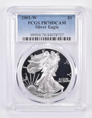 2001-W PR70 DCAM アメリカンシルバーイーグル PCGS ブルーラベル