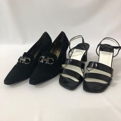 フェラガモ スエード パンプス シャルルジョルダン パテント サンダル