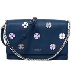 ケイトスペード バッグ katespade サフィアーノレザー キャメロン スペード フラワー 花柄 フローラル アップリケ スタッズ コンバーチブル クロスボディー 3way 斜めがけ ショルダー ハンドバッグ ぺトロールブルー WKRU5982