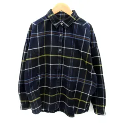 スピック&スパン Spick&Span BLUE カジュアルシャツ 長袖 チェック柄 オーバーサイズ マルチカラー 紺 ネイビー /SY6