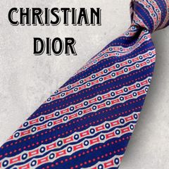 Christian Dior ディオール ストライプ柄 ワンポイント ネクタイ パープル