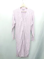 ◇ FREEDOM FREAK'S STORE リブニット 長袖 ロングカーディガン サイズＦ ラベンダー レディース E  【1408220017638】