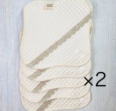 布ナプキン　無漂白ネルライナー10枚セット　はんぱもの　コットンワッフルリネンレース　すぃーとこっとん