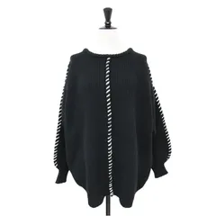 【美品】Johnbull ジョンブル ニット ブラック 黒 サイズ:FREE / ハンドステッチ クルーネック プルオーバー / ニット オーバーサイズ ボリュームスリーブ コットン / トップス セーター【レディース】【中古】