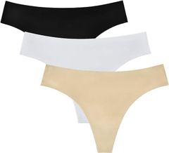 [Ikfashoni] Tバック 超薄型で 無縫製シームレス Tバック 3枚 セット レディース Tバック　XL