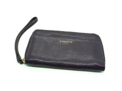 ■美品■ COACH コーチ レザー ハンドルストラップ付 コインケース コインパース カードケース パープル系 DH3975