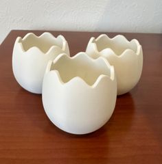 3Dプリンター鉢　1号鉢　3個セット　多肉植物　卵形　ホワイト