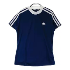 サイズ：M ADIDAS GOLF アディダスゴルフ GM3679 半袖Tシャツ スリーストライプ  ネイビー系 [240101396610]# ゴルフウェア レディース ストスト