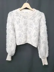 ◇ ⊇ archives アルシーヴ ショート丈 長袖 ニット セーター サイズM ライトベージュ系 レディース E  【1507010015707】