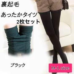 匿名発送　送料無料  裏起毛 タイツ　ブラック　2枚セット　120D M-L
