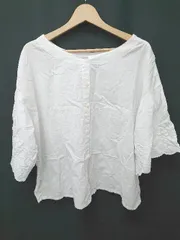 ◇ ⊂ SM2 サマンサ モスモス 前後2WAY フレアスリーブ 五分袖 ブラウス サイズF ホワイト レディース E  【1411130013782】