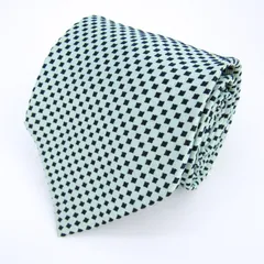 ダーバン ブランド ネクタイ スクエア柄 格子柄 シルク PO メンズ ミントグリーン Durban 【中古】