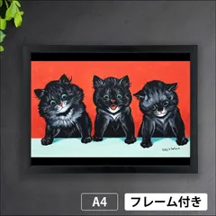 ルイスウエイン 黒猫 アンティーク風フレーム入り 2025春 ルイス