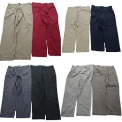古着卸 まとめ売り ラルフローレン ポロ チノ パンツ 8枚セット (メンズ 40 /42 ) 赤 ベージュ ネイビー ２タック 中古 古着 NB9844