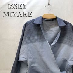 ISSEY MIYAKE イッセイミヤケ IM21FD501 カシュクール デザイントップス 変形シャツ ブルー サイズ2 レディース