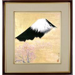 横山大観「輝八紘」名画 複製色紙額 特殊工芸画 額入り 風景
