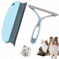 新品 LIKENNY 抜け毛取り 毛玉取り 猫 犬用クリーナー 抜け毛取りブラシ ペット毛 掃除 ペットコーム 両面使え 手動 けだまとり 布団/衣類/シート/ソファー/カーペット ほこり取り お手入れ用品 2個セット (ライトブルー)