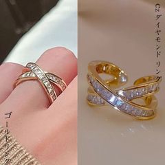 ゴールド リング czダイヤモンド リング