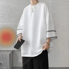 夏服 メンズ tシャツ メンズ 七分袖 半袖 無地 大きい サイズ 丸襟 ビックシルエット おしゃれ ゆったり 柔らかい 通気性 涼しい なつふく 快適 軽い 柔らかい トップス シンプル かっこいい Tシャツ 夏服 人気yiwei02