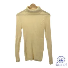 ☆美品☆ 無印良品 ムジルシリョウヒン ニット トップス 長袖 ハイネック タートルネック カジュアル シンプル おしゃれ 大きめサイズ レディース アイボリー L 901-16008 送料無料 古着