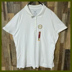2XL 無地 シンプル 単色 ホワイト ポロシャツ オーバーサイズ メンズ 古着