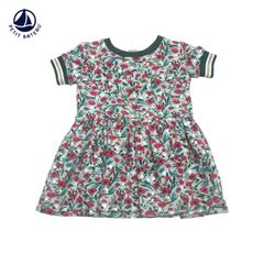 1507◯ petit bateau 半袖　ワンピース　95 花柄　女の子