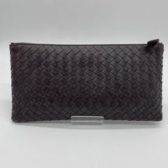 【美品】BOTTEGA VENETA　ポーチ　ダークラウン【F00032】