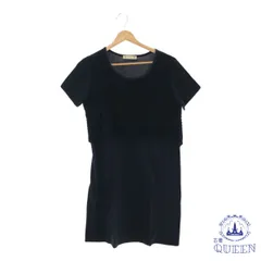 ☆美品☆ deux C ドゥセー ワンピース ミニワンピース 半袖 Uネック レディース ブラック 901-8897 送料無料 古着