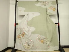 新品 「松井青々」作 極上縮緬地 附下げ・訪問着（正絹）未使用 新品 「松井青々」作 極上縮緬地 附下げ・訪問着（正絹）未使用