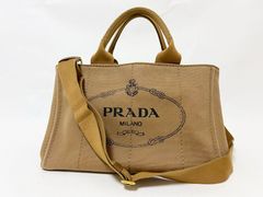 PRADA プラダ カナパ CANAPA トートバッグ ハンドバッグ ショルダーバッグ ストラップ付き キャンバス ブラウン