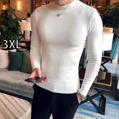 [3XL]春 コーデ メンズ 用 服 シンプル ファッション オシャレ 大人 かっこいい 大きいサイズ ストリート 紳士服 セーター ミッド カラー インナー 韓国スタイル ハーフ タートルネックニット レイヤリング シャツ 
