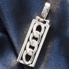 ペンダントトップ メンズ K18WG 18金 ダイヤモンド 喜平 ペンダントヘッド ホワイトゴールド 鑑別書付き シンプル プレゼント ギフト【アクセサリーマート/メルカリShops店】