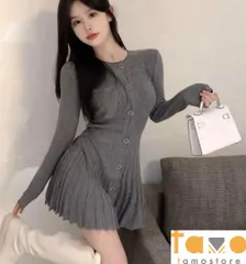 2024年新品 プリーツ ミニワンピース レディース 韓国好きに 薄手 普段着