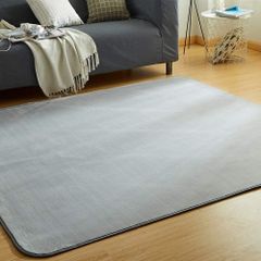 VK Living カーペット ラグ ラグマット 絨毯 185×185cm(約2畳) 洗える 滑り止め付 防ダニ 抗菌 防臭 1年中使えるタイプ 床暖房 ホットカーペット対応 ふわっと手触り 優しいフランネルラグ 無地・ライトグレー