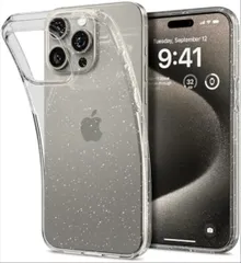 ★Spigen iPhone 15 Pro Max ケース クリア キラキラ 軽量 米軍MIL規格 リキッド・クリスタル ACS06559 (クリスタル・クオーツ)