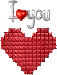 Ｌｕｍｉｅｒｅ ハート バルーン 風船 大きい 赤 レッド 結婚式 飾り バレンタイン 飾り付け a-b5773 I love you