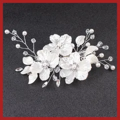 髪飾り 花 ヘッドドレス ホワイト フォーマル ヘアアクセサリー 洋装 結婚式