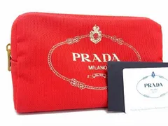 ■新品■未使用■ PRADA プラダ 1NA693 キャンバス ポーチ マルチケース 小物入れ レディース レッド系 AX3243