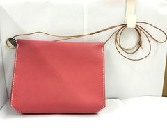 本革 サコッシュ バック かばん　鞄 	ピンク	ストラップ ハンドメイド/工房エールヨコハマ