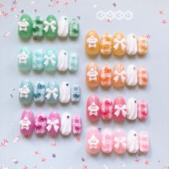 ネイルチップくまさんメロンソーダクリームソーダネイル73専用 ネイルチップくまさんメロンソーダクリームソーダネイル73