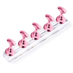 新品 Annhua ネイルチップスタンド 磁気 5本セット ネイル台座 ネイル練習台 固定用 ネイルホルダー 持ちやすい ネイルサロン 練習ツール 自宅用 コンパクト ピンク