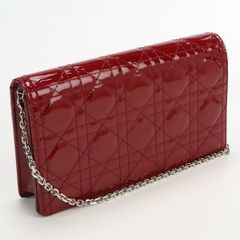 Christian Dior クリスチャンディオール レディディオール ポーチ Ｓ0204 OVRB 斜め掛け ショルダーバッグ パテントカーフ【中古】 レディース