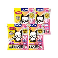 【数量限定】ライオン ニオイをとる砂 猫砂 フローラルソープ 5.5Lx4袋 ケース販売 LIONPET 