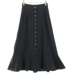 HIDDEN GEMS ヒデン ジェムス フロントボタンコットンフレアスカート  ブラック XS