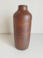 備前焼 作家物花入箱付き 備前焼 登窯 備前焼物故作家 乗松 俊行 共箱付き黄ゴマ花入1