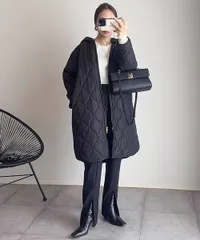 ★2023AW/定価22,000円/Emma Taylor/美シルエット 3way◎ キルティング フード コート /フーディー ボアライナー付き 取り外し可◎/size 38/ブラック/エマテイラー