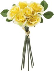 新品 全長20.5cm・花径2~4cm イエロー ミニローズバンドル FB-2420Y 造花 ポピー(Popy)