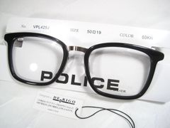 新品　POLICE　ポリス メガネフレーム　VPL425J　03KN  マットブラック　プラスチック　メタル　コンビフレーム　眼鏡 伊達 フレーム 度なし DE RIGO