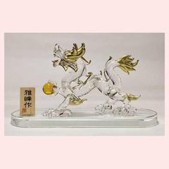 極美品希少】スワロフスキー 祥龍 クリスタル ゴールドドラゴン金龍