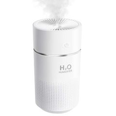 KMJ 卓上 加湿器 小型 超音波式 静音 ナイトライト 強力 大容量 360ml USB アロマ 対応 ポータブル ミニ かしつき デスク オフィス 寝室 車 メーカー２年 プレミアム （ ホワイト ） 0